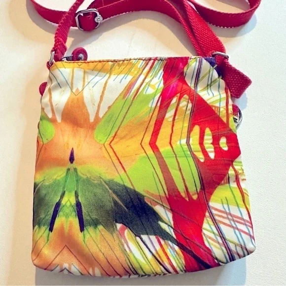 Kipling Alvar XS Cross Body Minibag Bright Rainbow Splatter Abstract Print - Picture 4 of 11